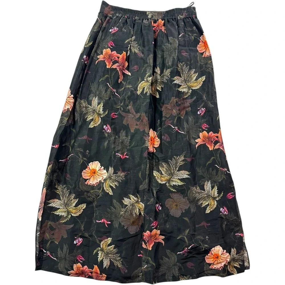 ALL SAINTS Asta Viviana Linen & Silk Midi Skirt Size 2